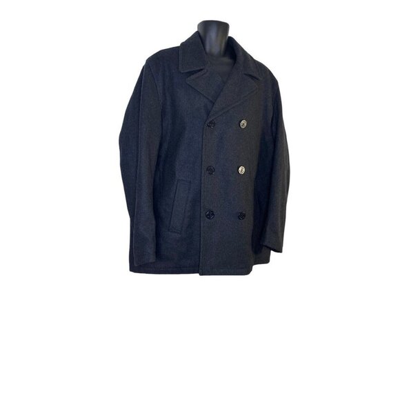 Tommy Hilfiger Men's Gray Peacoat‎ Wool Blend Blazer w/ Anchor Buttons SZ XL - Picture 3 of 9